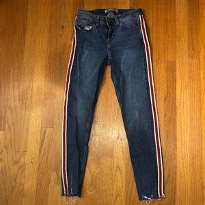Zara side stripe jeans